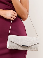 Lipsy Silver Hotfix Clutch Bag - Image 1 of 1
