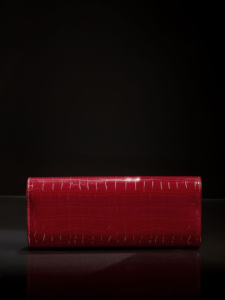 Kroko-Effekt in Rot - Lipsy Clutch - Bild 5 von 5