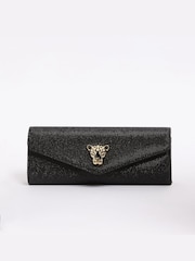 Lipsy Black Glitter Clutch Bag - Image 7 of 7