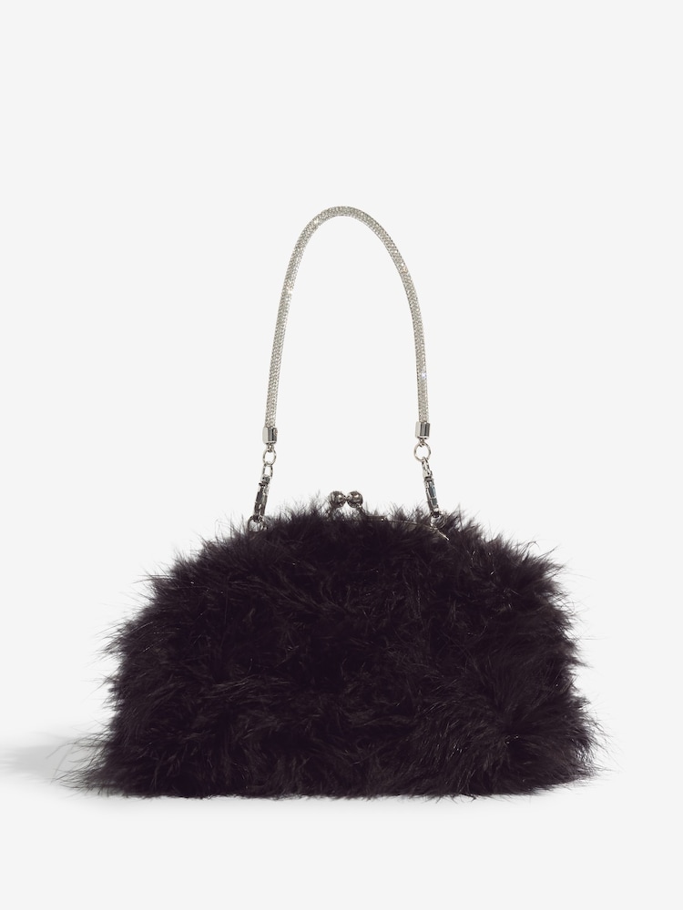 أسود - Lipsy Feather Top Handle Clutch Bag - صورة 6 من 6 أسود - Lipsy Feather Top Handle Clutch Bag - صورة 6 من 6