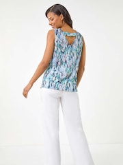 Blusa com decote redondo e abstrato romano - Imagem 3 de 5