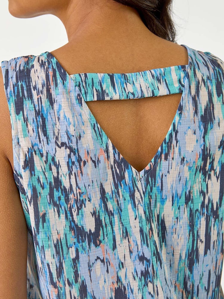 Blusa com decote redondo e abstrato romano - Imagem 5 de 5