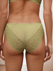 Green High Leg Ultimate Comfort Lace Knickers 3 Pack - Image 4 of 9