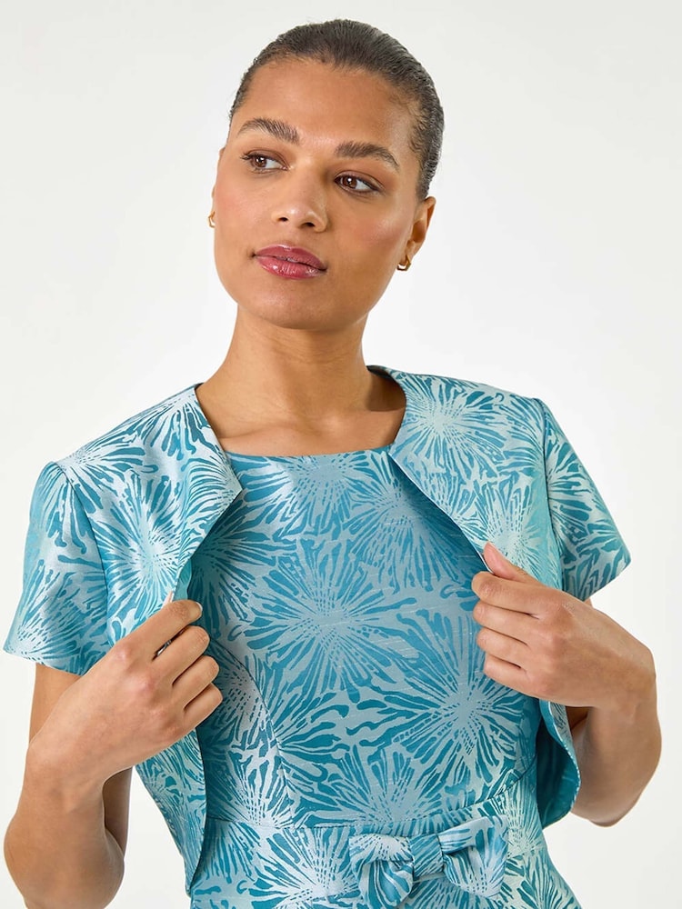 Roman Blue Jacquard Occasion Jacket - Image 2 of 5