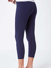 Roman Blue Elastic Waist Stretch Cropped Leggings - Image 3 of 5