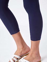 Roman Blue Elastic Waist Stretch Cropped Leggings - Image 5 of 5