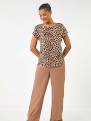 Roman Natural Animal Print Shell Blouse - Image 2 of 5