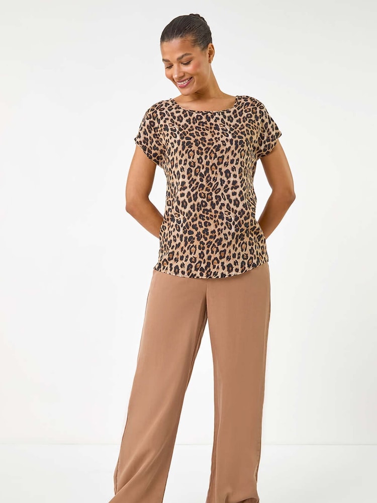 Roman Natural Animal Print Shell Blouse - Image 2 of 5