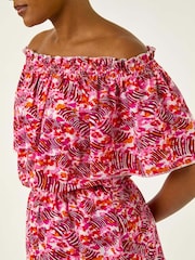 Roman Abstract Print Bardot Blouse - Imagen 5 de 5
