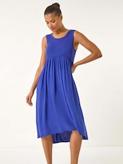 Roman Blue Ribbed Stretch Midi Dress - Image 2 of 5