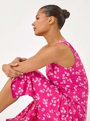 Roman Pink Dandelion Print Maxi Dress - Image 2 of 5