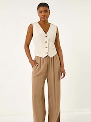 Roman White V-Neck Button Through Waistcoat - Image 1 of 5