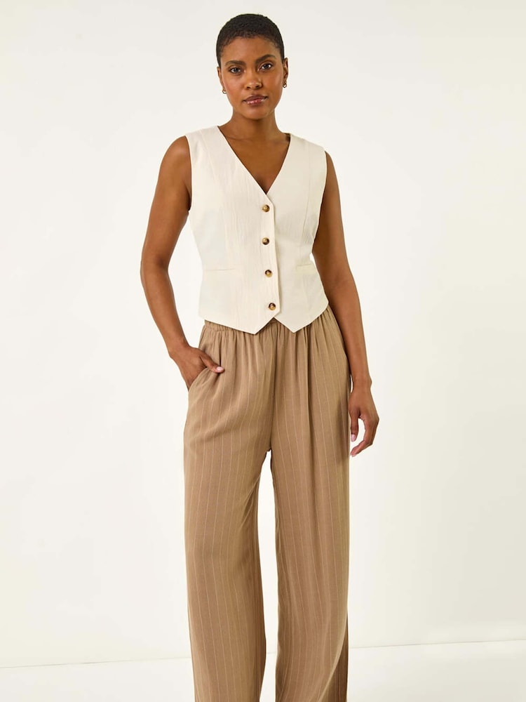 Roman White V-Neck Button Through Waistcoat - Image 1 of 5