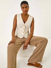 Roman White V-Neck Button Through Waistcoat - Image 3 of 5
