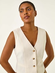 Roman White V-Neck Button Through Waistcoat - Image 4 of 5