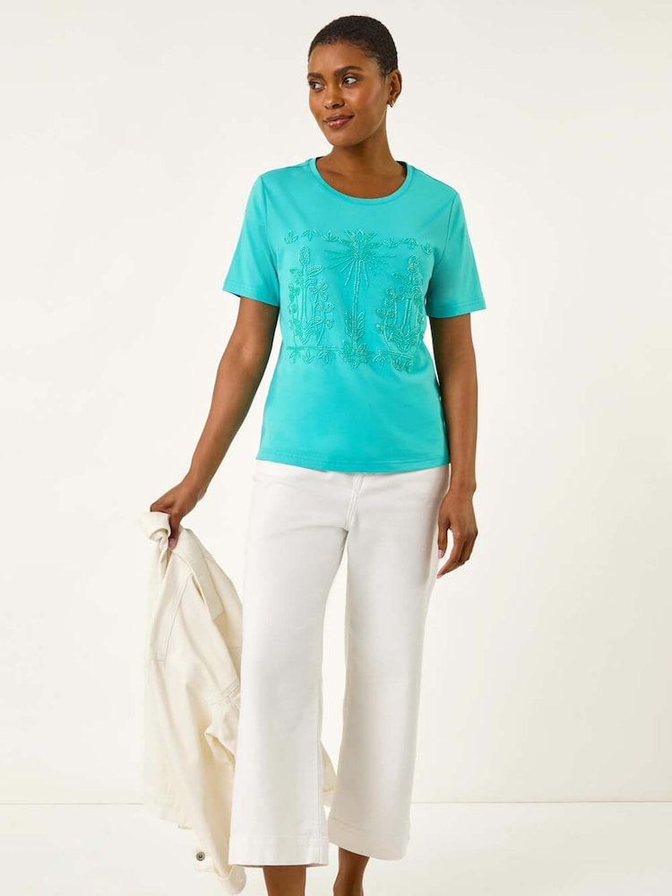 Roman Beaded Patterned Trim T-Shirt - Imagem 2 de 5