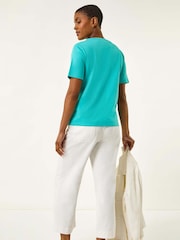 Roman Beaded Patterned Trim T-Shirt - Imagem 3 de 5