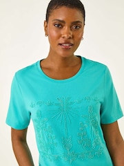 Roman Beaded Patterned Trim T-Shirt - Imagem 4 de 5