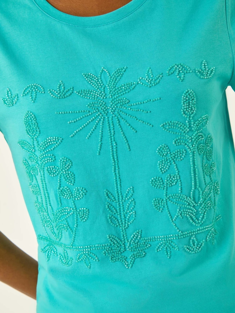 Roman Beaded Patterned Trim T-Shirt - Imagem 5 de 5