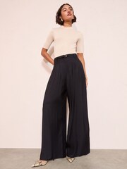 Friends Like These Black Belted Palazzo Trousers - Image 1 of 5