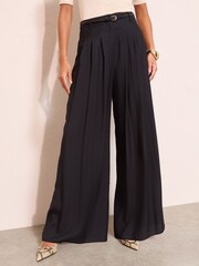 Friends Like These Black Belted Palazzo Trousers - Image 3 of 5