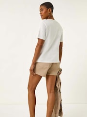 Roman Palm Print Cotton T-Shirt - Imagem 3 de 5