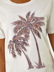 Roman Palm Print Cotton T-Shirt - Imagem 5 de 5