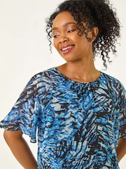 Roman Blue Petite Abstract Angel Sleeve T-Shirt - Image 1 of 5