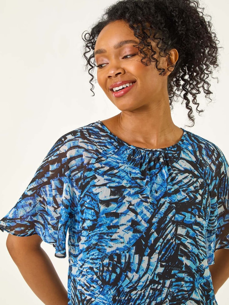 Roman Blue Petite Abstract Angel Sleeve T-Shirt - Image 1 of 5