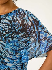 Roman Blue Petite Abstract Angel Sleeve T-Shirt - Image 5 of 5
