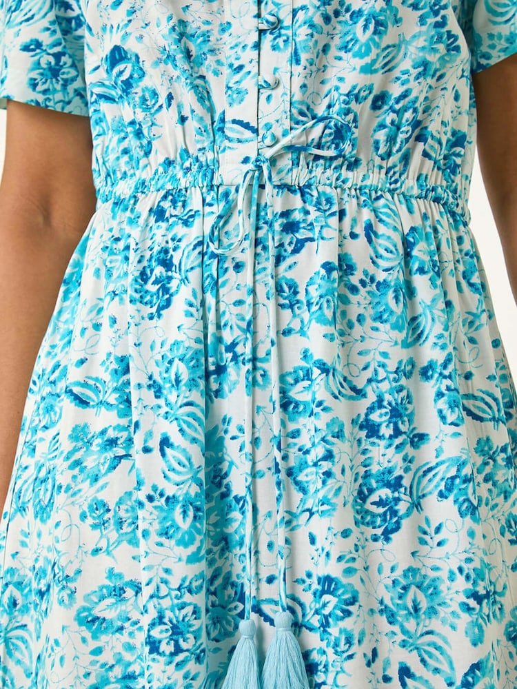 Azul - Vestido con diseño a capas y estampado floral de Roman Petite - Imagen 5 de 5 Azul - Vestido con diseño a capas y estampado floral de Roman Petite - Imagen 5 de 5