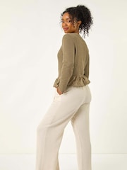 Roman Green Petite Broderie Hem Stretch Blouse - Image 3 of 5