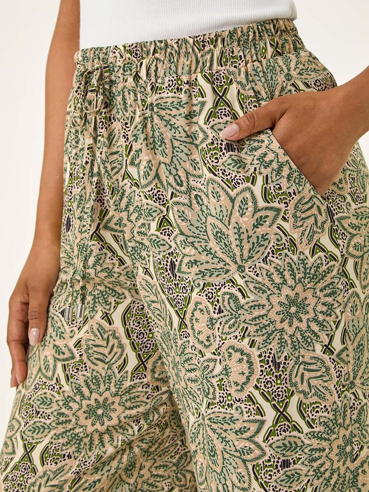 Roman Natural Petite Paisley Print Wide Leg Trousers - Image 5 of 5 Roman Natural Petite Paisley Print Wide Leg Trousers - Image 5 of 5