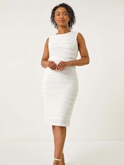 Roman White Petite Ruffle Sleeveless Dress - Image 2 of 5