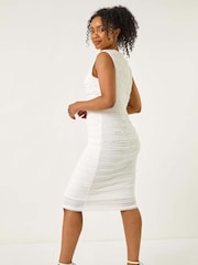 Roman White Petite Ruffle Sleeveless Dress - Image 3 of 5