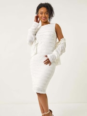 Roman White Petite Ruffle Sleeveless Dress - Image 4 of 5