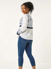Roman White Petite Tassel Detail Jacket - Image 3 of 5