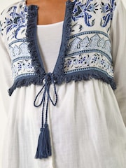 Roman White Petite Tassel Detail Jacket - Image 5 of 5