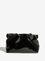 أسود لامع - حقيبة يد صغيرة بتصميم مجعد من Friends Like These - Image 5 of 7