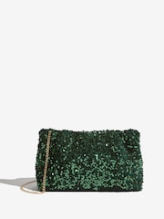Friends Like These Silver Sequin Scrunch Clutch Bag - Image 6 of 6