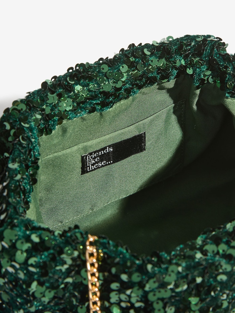 ירוק פאייטים - Friends Like These תיק קלאץ', דגם Scrunch - תמונה 8 מתוך 8