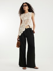 River Island Black Belted Wide Leg Trousers - Image 2 of 4