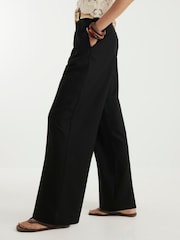 River Island Black Belted Wide Leg Trousers - Image 3 of 4
