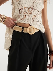 River Island Black Belted Wide Leg Trousers - Image 4 of 4