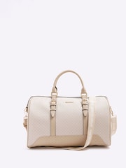 River Island Brown Monogram Barrel Weekend Holdall Bag - Image 2 of 6