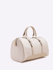 River Island Brown Monogram Barrel Weekend Holdall Bag - Image 4 of 6