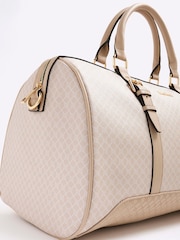 River Island Brown Monogram Barrel Weekend Holdall Bag - Image 5 of 6