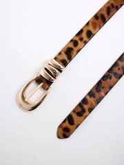 River Island Leopard Print Triple Keeper Belt - Imagem 2 de 3