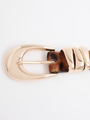 River Island Leopard Print Triple Keeper Belt - Imagem 3 de 3
