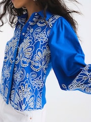 River Island Blue Broderie Cutwork Shirts - Image 2 of 4